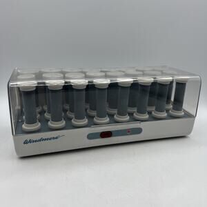 Vtg Windmere Hot Rollers Set 24 Curlers Flocked Velvet No Clips SS 242R Flocked